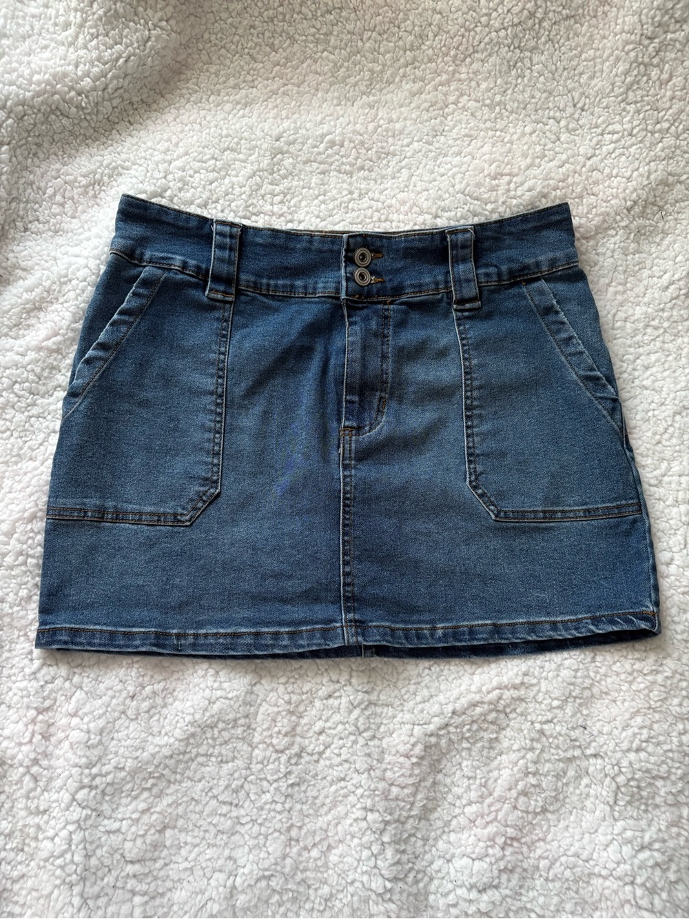 Altar'd State Dark Blue Denim Mini Skirt